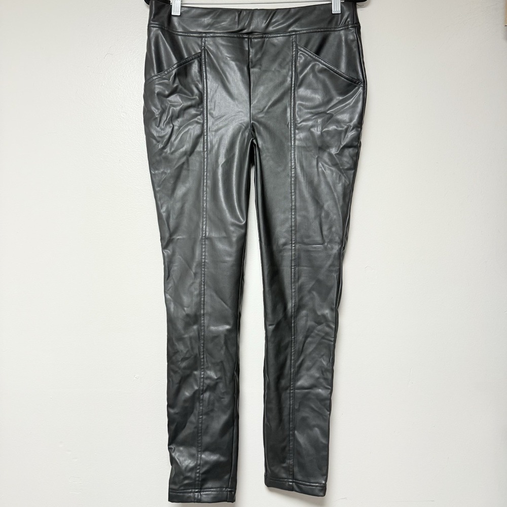 Sabrina Lauren Black Faux Leather Pants, Size‎ L